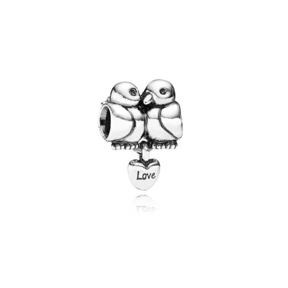 Pandora Love Birds Charm with Heart Dangle 791033 Retired Authentic ALE Sterling